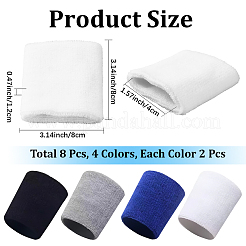 8Pcs 4 Colors Polyester Sports Wristbands&nbsp;AJEW-CN0004-73B
