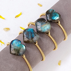 Hand-woven Natural Labradorite Alloy Cuff Bangles&nbsp;PW-WGEEB8F-02