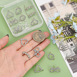 16Pcs 4 Styles Brass Crystal Rhinestone Stud Earring Finding&nbsp;KK-CA0002-31