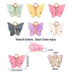 Light Gold Plated Acrylic Charms&nbsp;PALLOY-SC0002-58