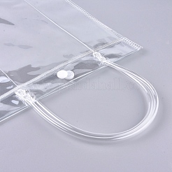Valentine's Day Transparent PVC Plastic Gift Bag with Handle&nbsp;ABAG-WH0005-20C