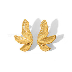 Fashionable 304 Stainless Steel Leaf Stud Earrings & Hair Bobby Pin Set for Women&nbsp;SH3836-1