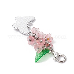 Butterfly Alloy Rhinestone & Flower Acrylic Pendant Decorations&nbsp;HJEW-JM03145