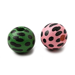 Printed Schima Wood Beads&nbsp;WOOD-L022-04A-02