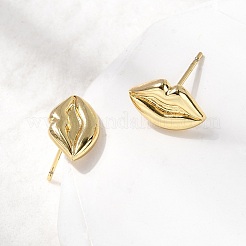 Brass Lip Stud Earrings&nbsp;EJEW-F395-02G