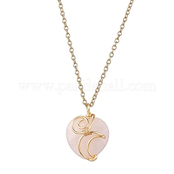 Natural & Synthetic Mixed Gemstone Heart Pendant Necklaces&nbsp;NJEW-JN04683
