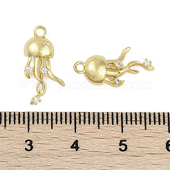 Rack Plating Brass Micro Pave Cubic Zirconia Pendants&nbsp;KK-C082-10G