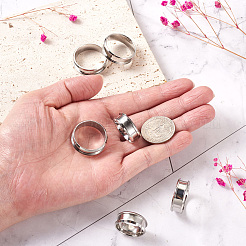 6Pcs 6 Sizes Stainless Steel Grooved Finger Ring Settings&nbsp;STAS-YS0001-18P