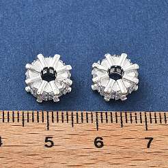 Brass Micro Pave Cubic Zirconia Beads&nbsp;KK-R216-01S