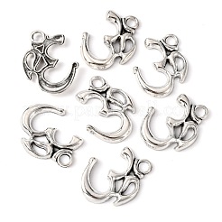 Yoga Theme Tibetan Style Alloy OM Pendants&nbsp;TIBEP-3555-AS-LF