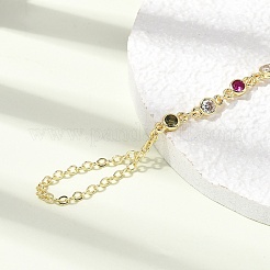 Brass Micro Pave Cubic Zirconia Mittens Bracelets&nbsp;BJEW-C156-01G-01