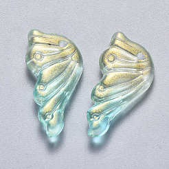 Transparent Spray Painted Glass Pendants&nbsp;GLAA-S190-010A-01