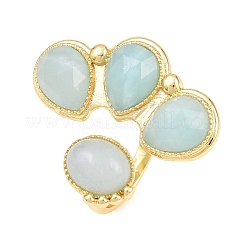 Natural & Synthetic Gemstone & Natural Aquamarine Cuff Rings&nbsp;GG-G001-03G