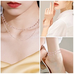 Clear Cubic Zirconia Chips Beaded Chains&nbsp;JX589A-02