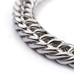 Tarnish Resistant 304 Stainless Steel Cuban Link Chain Bracelets&nbsp;STAS-A028-B064P-B