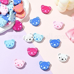80Pcs Natural Wood Printed Beads&nbsp;WOOD-YW0001-40