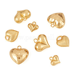 8Pcs 4 Styles Heart Brass Pendants&nbsp;KK-TA0002-93