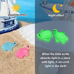 80Pcs 8 Colors Luminous Plastic Sea Turtle Figurine Decoration&nbsp;FIND-GF0007-46