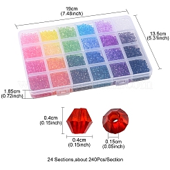 5760Pcs 22 Colors Transparent Acrylic Beads&nbsp;TACR-YW0001-62