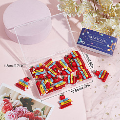 25Pcs Opaque Resin Pendants for Teachers' Day&nbsp;RESI-SC0002-42