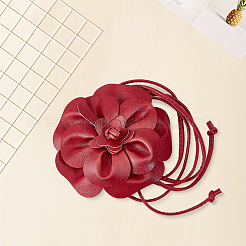 PU Leather Flower Knot Tie Waist Belts&nbsp;AJEW-GF0014-11B