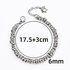 304 Stainless Steel Ring Beaded Bracelets for Women&nbsp;WGE0A36-01