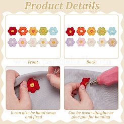 40Pcs 10 Colors Cotton Embroider Thread Sew On Patches&nbsp;PATC-FG0003-37