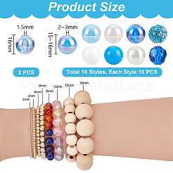 102Pcs 11 Styles Round Beads Kits&nbsp;DIY-PH0030-95B