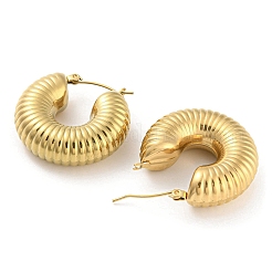 Ion Plating(IP) 304 Stainless Steel Thick Hoop Earrings for Women&nbsp;EJEW-E288-08G