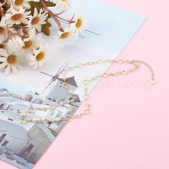 Brass Rhombus Link Chain Necklaces&nbsp;NJEW-JN03448