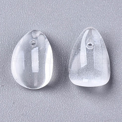 Transparent Imitation Jade Glass Charms&nbsp;GLAA-T016-36-C01