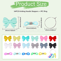 34Pcs 17 Styles Bowknot Food Grade Eco-Friendly Silicone Focal Beads&nbsp;SIL-BC0001-06