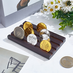 4-Slot Wood Display Holder for Commemorative Coin&nbsp;ODIS-WH0038-91