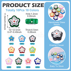 10Pcs 10 Colors Handmade Glass Enamel Beads&nbsp;GLAA-TA0003-96
