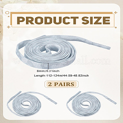2 Pairs Flat Smooth Polyester Shoelaces&nbsp;AJEW-LP0002-44
