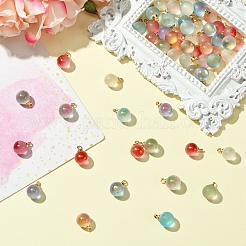 60Pcs 6 Colors Two Tone Transparent Spray Painted Glass Pendants&nbsp;GLAA-YW0004-45