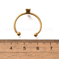 304 Stainless Steel Open Cuff Ring Components&nbsp;STAS-M057-01A-G