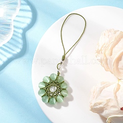 Cat Eye Flower Pendant Decorations&nbsp;HJEW-TA00419-04