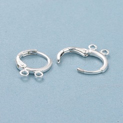 2-hole Rack Plating Brass Leverback Earring Findings&nbsp;KK-D075-05S-RS