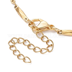 Ion Plating(IP) 304 Stainless Steel Faceted Bar Link Chain Bracelet Makings&nbsp;X-AJEW-JB01184-01