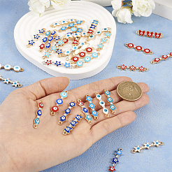 50Pcs 25 Styles Alloy Enamel Connector Charms&nbsp;FIND-TA0003-23