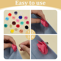 17Pcs Cloth Flower Brooches&nbsp;JEWB-FG00002