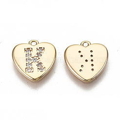 Brass Micro Pave Clear Cubic Zirconia Charms&nbsp;KK-N231-234K-NF