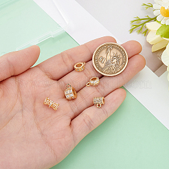 5Pcs 5 Styles Brass Micro Pave Clear Cubic Zirconia Tube Bails&nbsp;KK-PH0012-40