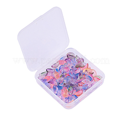 100Pcs 5 Colors Handmade Foil Glass Charms&nbsp;FOIL-CJ0001-09
