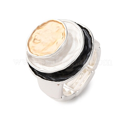 Zinc Alloy & Enamel Stretch Finger Rings for Women&nbsp;RJEW-M101-01C-G