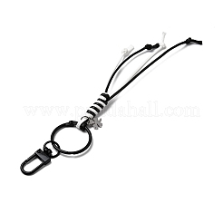 Korean Waxed Polyester Cord & 201 Stainless Steel Clover Pendant Decorations&nbsp;HJEW-JM04414-02
