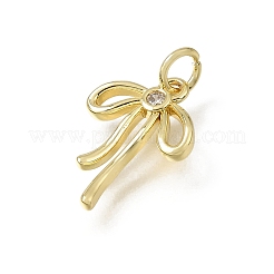 Brass Micro Pave Clear Cubic Zirconia Charms&nbsp;CU-L001-03G