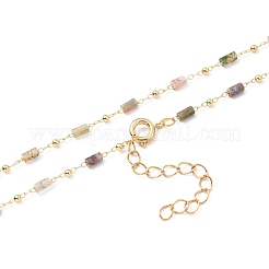 Natural Agate Handmade Beaded Chains Necklace Making&nbsp;NJEW-JN03165