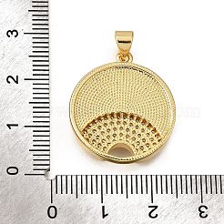 Brass Micro Pave Cubic Zirconia Shell Pendants&nbsp;KK-D328-22G